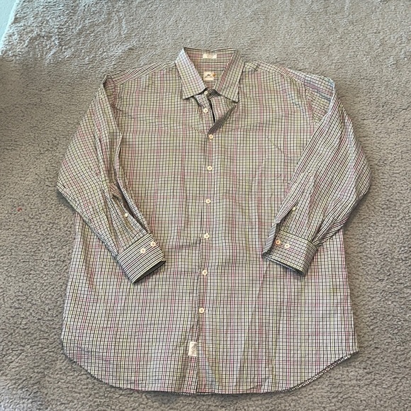 Peter Millar Shirt Mens Extra Large Black & pink green Check Long Sleeve Button - Picture 1 of 8